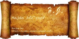Hajda József névjegykártya